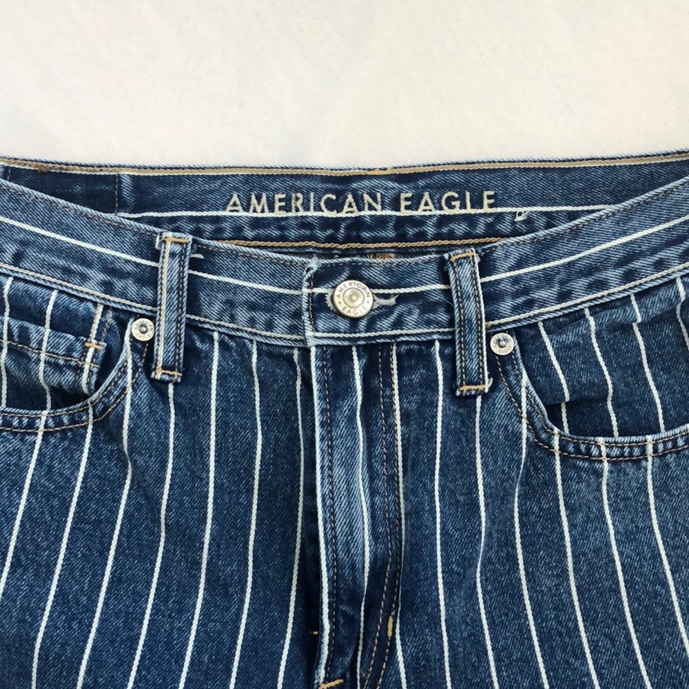 American Eagle Stripe Mom Jean